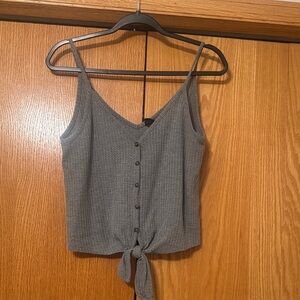 Wild Fable Gray Button-Down Tie-Front Camisole